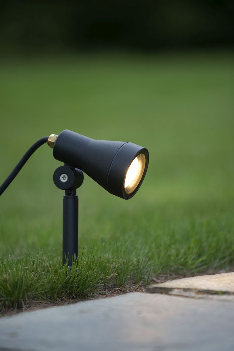 Lucide SPIKE - Záhradný reflektor Outdoor - LED Dim. - GU10 - 1x5W 3000K - IP54 - Čierna